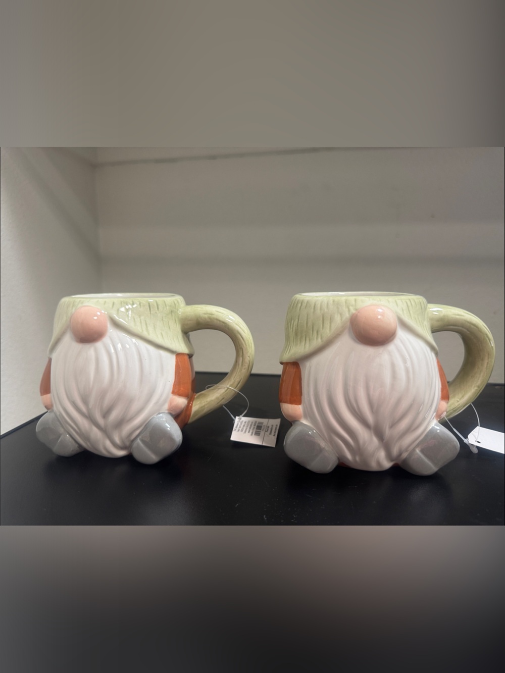 Hobby Lobby Ceramic Gnome Mugs in Cream, Pink, Green and Orange